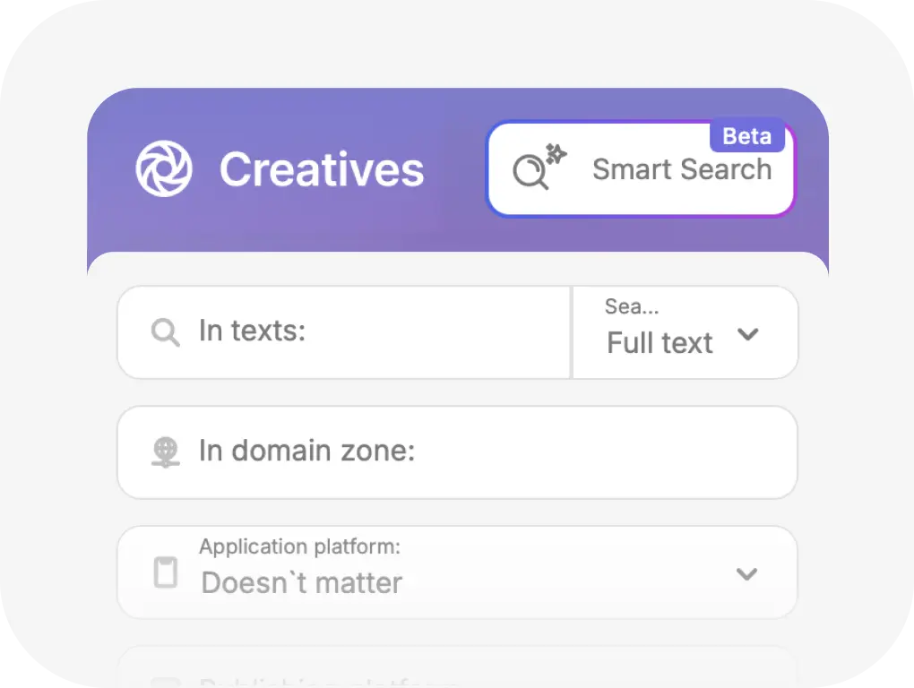 Advanced search by 15+ ad parameters